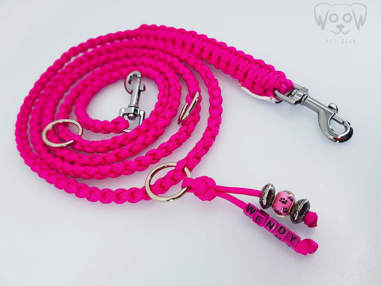 Pink - Paracord pleteni povodac
