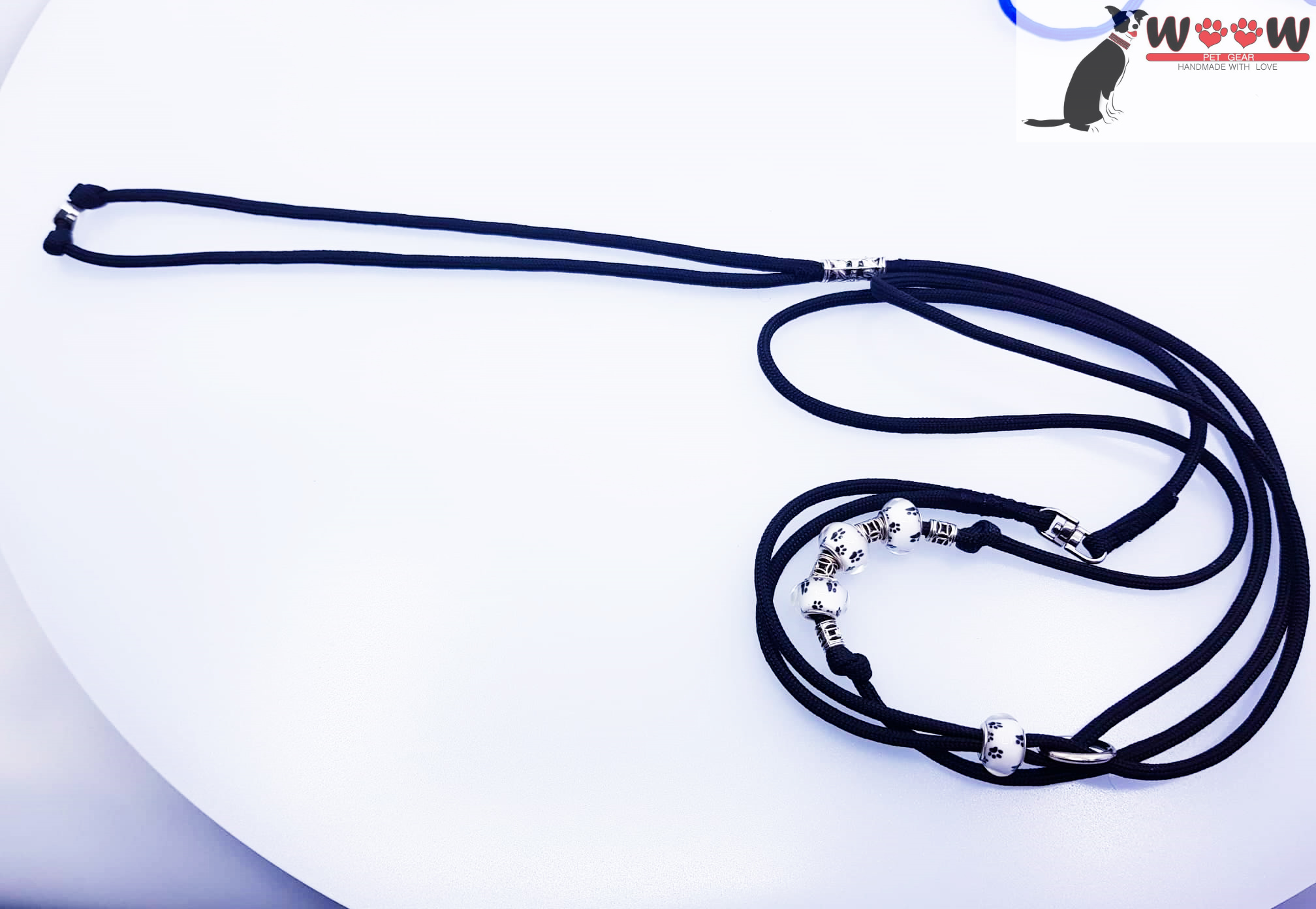 White Bead - Paracord izložbeni povodac