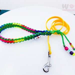 Rain Green - BioThane & Paracord povodac