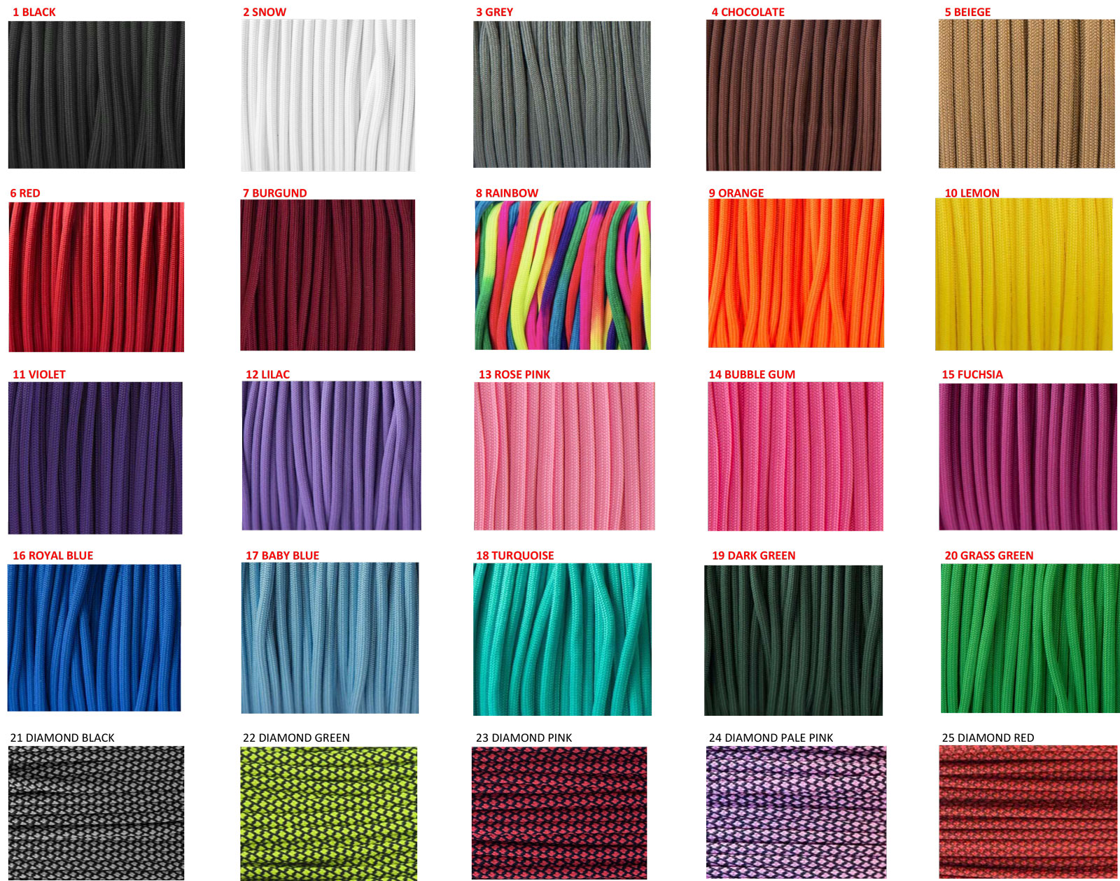 WOOW PET GEAR - Paracord izložbeni povodac boje paracorda